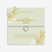 Joma Jewellery A Little Wonderful Nan Bracelet on green sentiment card with floral sprig design, silver-plated beaded Bracelet gift for Nan.