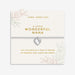 Joma Jewellery A Little Wonderful Nana Bracelet on sentiment card with floral sprig design, silver-plated beaded Bracelet gift for Nana.