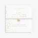 Joma Jewellery Bee’s Knees bracelet displayed on white honeycomb gift card, playful present for her.


