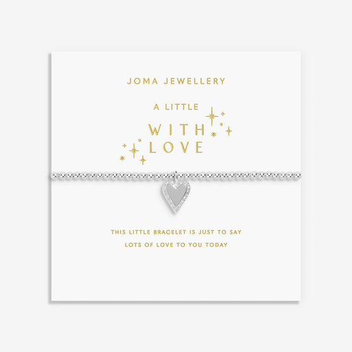 Presentation card for Joma Jewellery A Little “With Love” bracelet – thoughtful keepsake gifts for women.