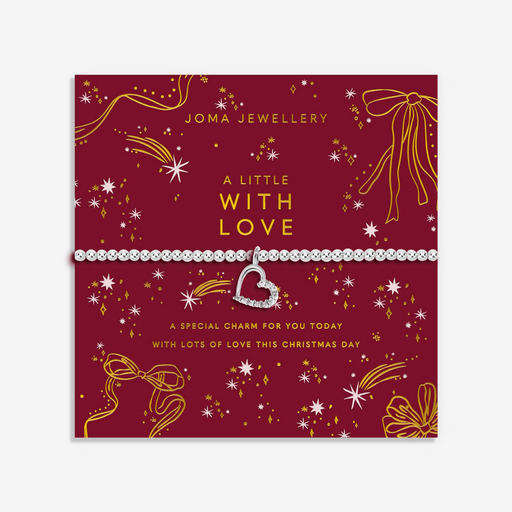 Joma Jewellery A Little With Love Christmas Bracelet on festive sentiment card