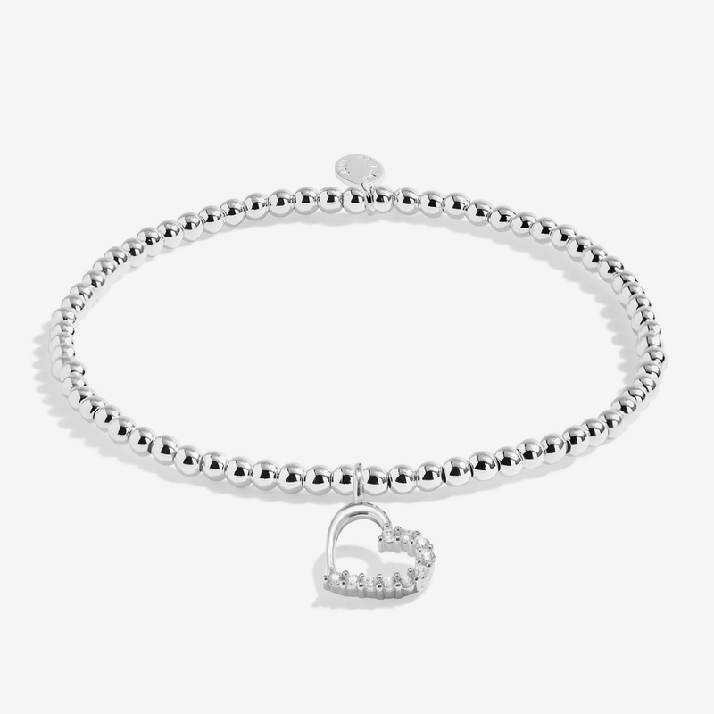 Silver Joma Jewellery With Love Christmas Bracelet with sparkling heart charm