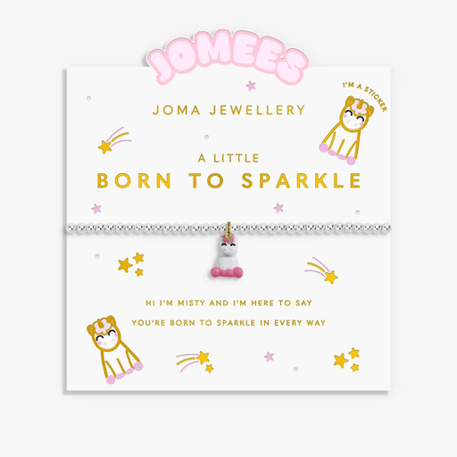 Joma Jewellery A Little Jomees Born To Sparkle unicorn bracelet gift card