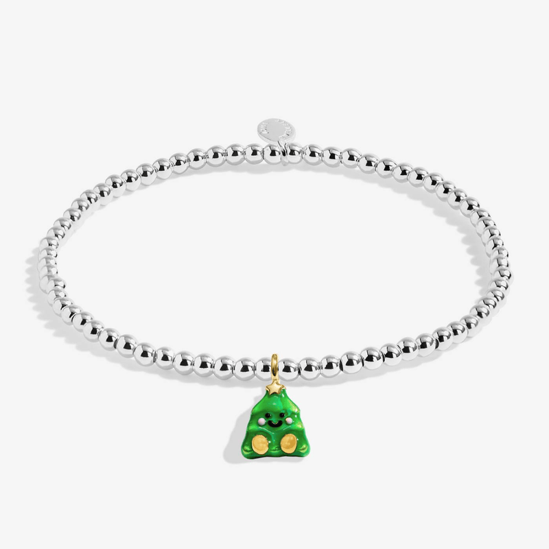 Joma Jewellery Kids' It's Christmaasss bracelet with green Christmas tree charm
