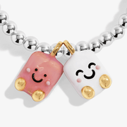 Joma Jomees Love You S'More marshmallow charm on kids silver bracelet