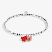 Joma Jewellery Kids' Jomees heart bracelet with red and pink charm