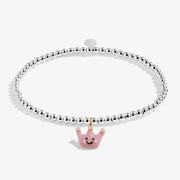 Joma Jewellery Kids' Perfect Princess bracelet with pink crown charm