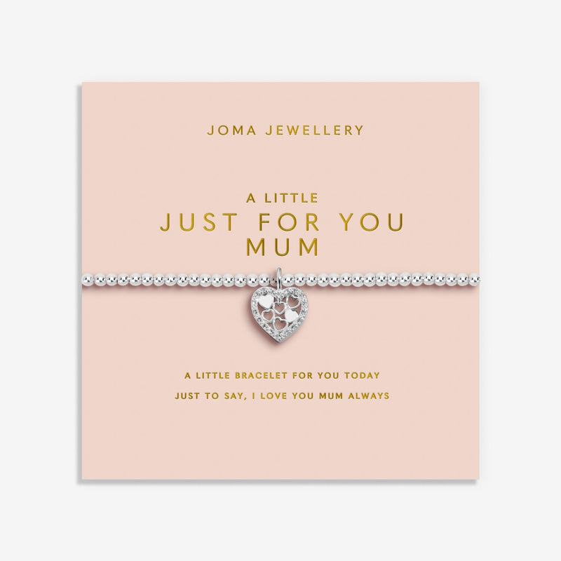 Joma Just For You Mum bracelet on floral For Mum sentiment card