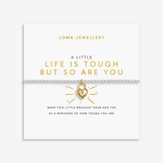 Joma Jewellery Life Is Tough But So Are You bracelet on its sentiment card