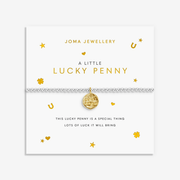 Joma Jewellery A Little Lucky Penny bracelet on good luck sentiment card