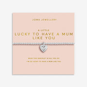 Joma Lucky To Have A Mum Like You bracelet on pink sentiment card