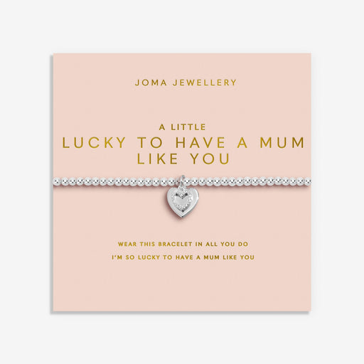 Joma Lucky To Have A Mum Like You bracelet on pink sentiment card