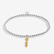 Silver and gold-plated Joma birthday bracelet with cascading star charm