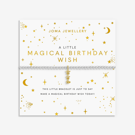 Joma Jewellery Magical Birthday Wish bracelet on its celestial sentiment card