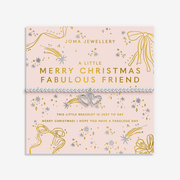 Joma Jewellery Merry Christmas Fabulous Friend Bracelet on festive sentiment card
