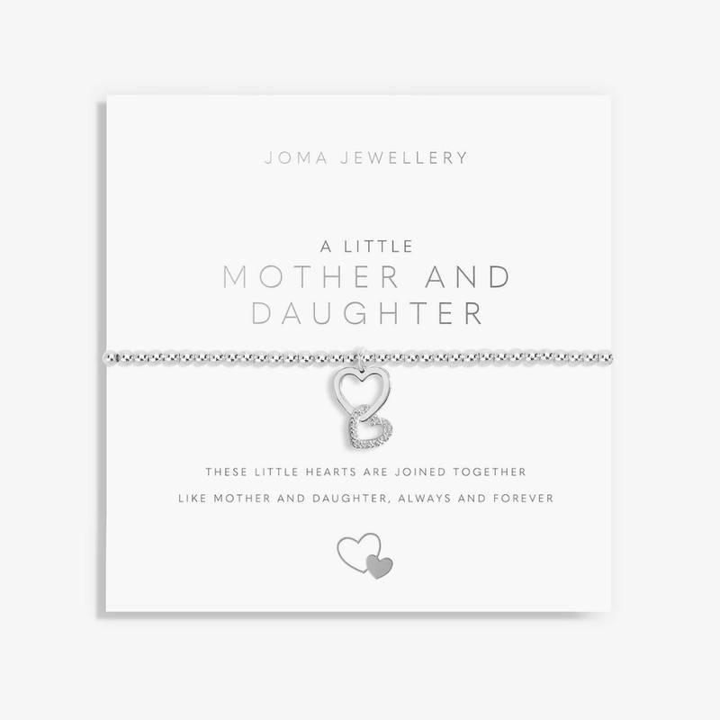 Joma Jewellery Mother And Daughter bracelet on its family sentiment card