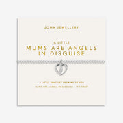 Joma Jewellery A Little Mums Are Angels In Disguise Bracelet presented on sentiment card, silver-plated beaded Bracelet gift for Mum.