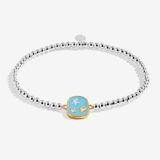 Joma silver-plated stretch Bracelet with blue Sea La Vie charm shown on a white background