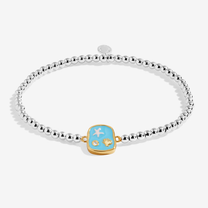 Joma silver-plated stretch Bracelet with blue Sea La Vie charm shown on a white background