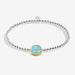 Joma silver-plated stretch Bracelet with blue Sea La Vie charm shown on a white background