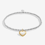 Silver and gold-plated Joma Jewellery bracelet with pearly heart charm