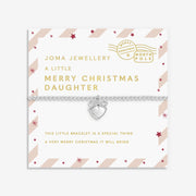Joma Christmas Daughter bracelet on candy-cane stripe Christmas card