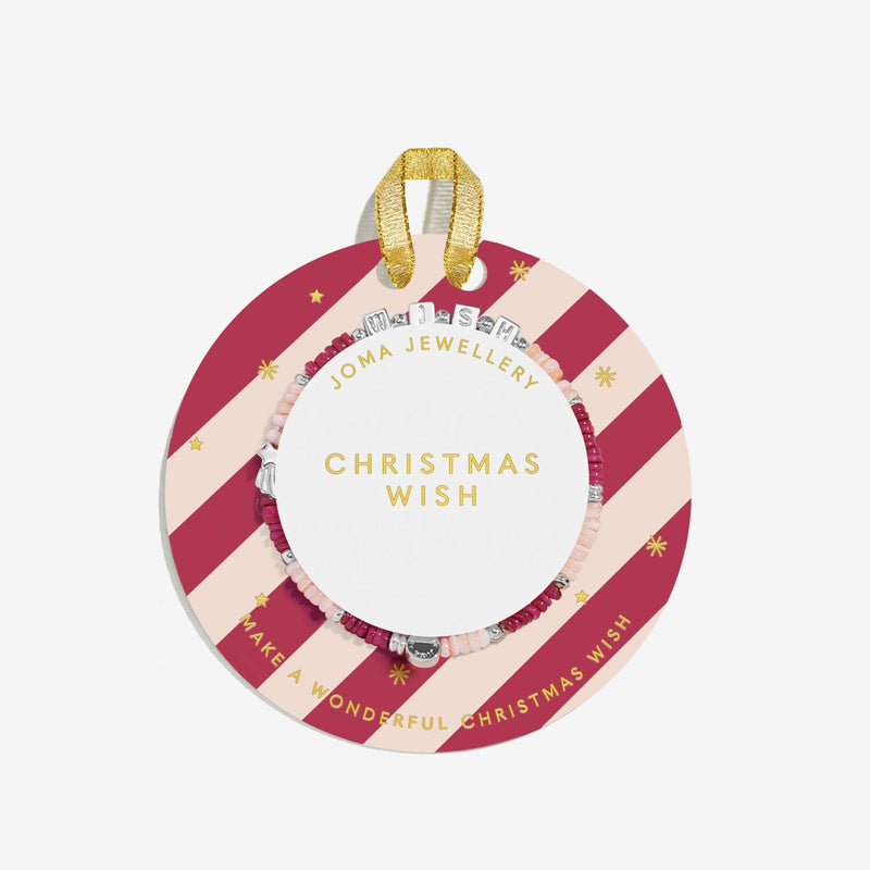 Joma Jewellery Kids Christmas Wish Bracelet on candy cane bauble card