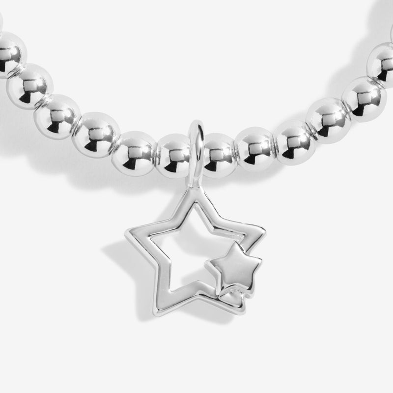 Joma Christmas Wishes bracelet with double star charm detail
