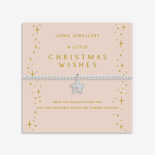 Display card for Joma Jewellery A Little “Christmas Wishes” bracelet – thoughtful Christmas bracelets & gifts for women.