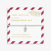Joma Christmas Elf bracelet on candy-cane stripe Christmas card