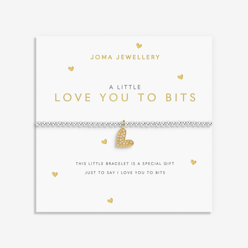 Joma Jewellery Love You To Bits Bracelet on sentiment card