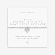 Joma Jewellery “Family Is a Gift” infinity heart bracelet on card – meaningful Joma bracelets, thoughtful gifts for her.
