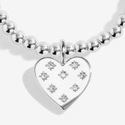 Silver-plated Joma Christmas bracelet with starry heart charm