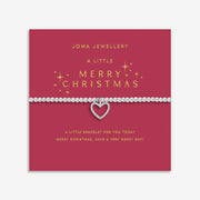 Festive display card for Joma Jewellery A Little “Merry Christmas” bracelet – thoughtful Christmas bracelets & gifts for women.
