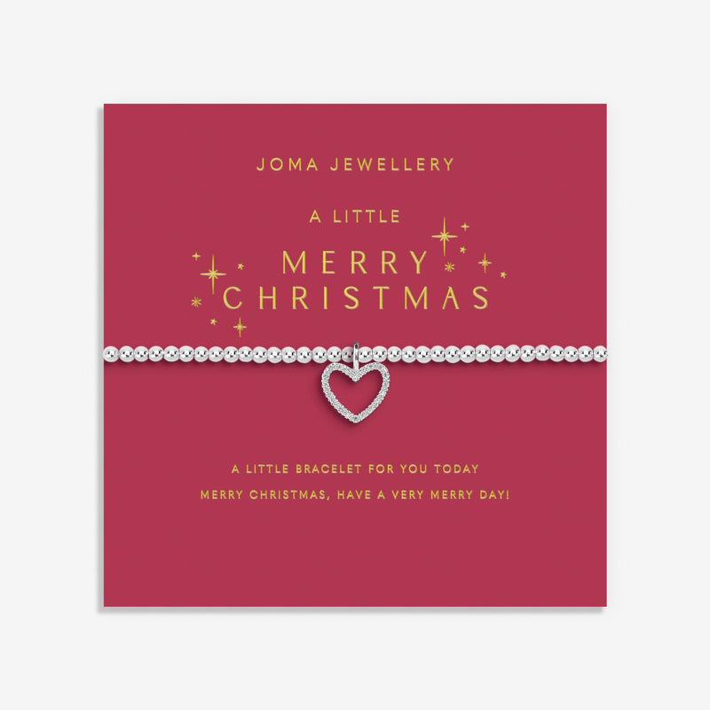Festive display card for Joma Jewellery A Little “Merry Christmas” bracelet – thoughtful Christmas bracelets & gifts for women.