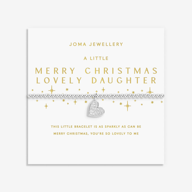 Joma Jewellery Merry Christmas Lovely Daughter Bracelet on festive sentiment card