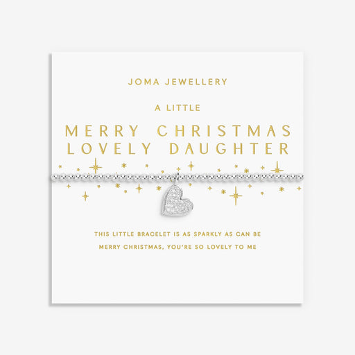 Joma Jewellery Merry Christmas Lovely Daughter Bracelet on festive sentiment card