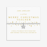 Joma Jewellery Merry Christmas Teacher Bracelet on festive sentiment card