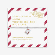 Joma Jewellery You’re On The Nice List Bracelet on candy cane card