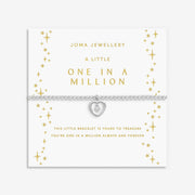 Display card for Joma Jewellery A Little “One in a Million” bracelet – special Christmas gift to say you’re unique.