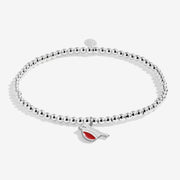 Joma Jewellery silver Christmas Robin bracelet – playful stocking‑filler bracelets, Christmas gifts for women and kids.