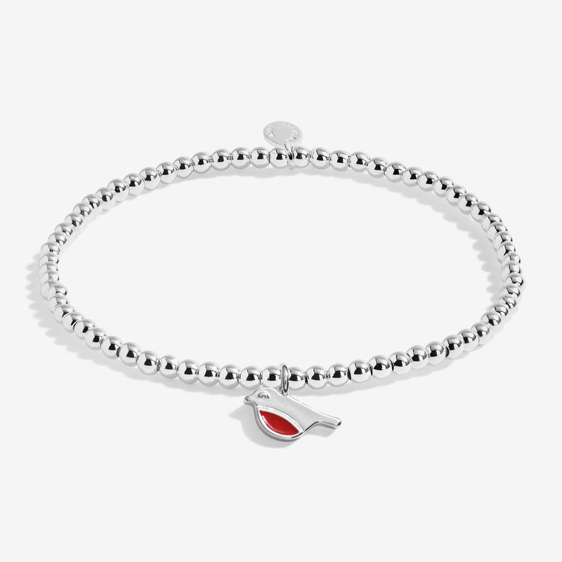 Joma Jewellery silver Christmas Robin bracelet – playful stocking‑filler bracelets, Christmas gifts for women and kids.