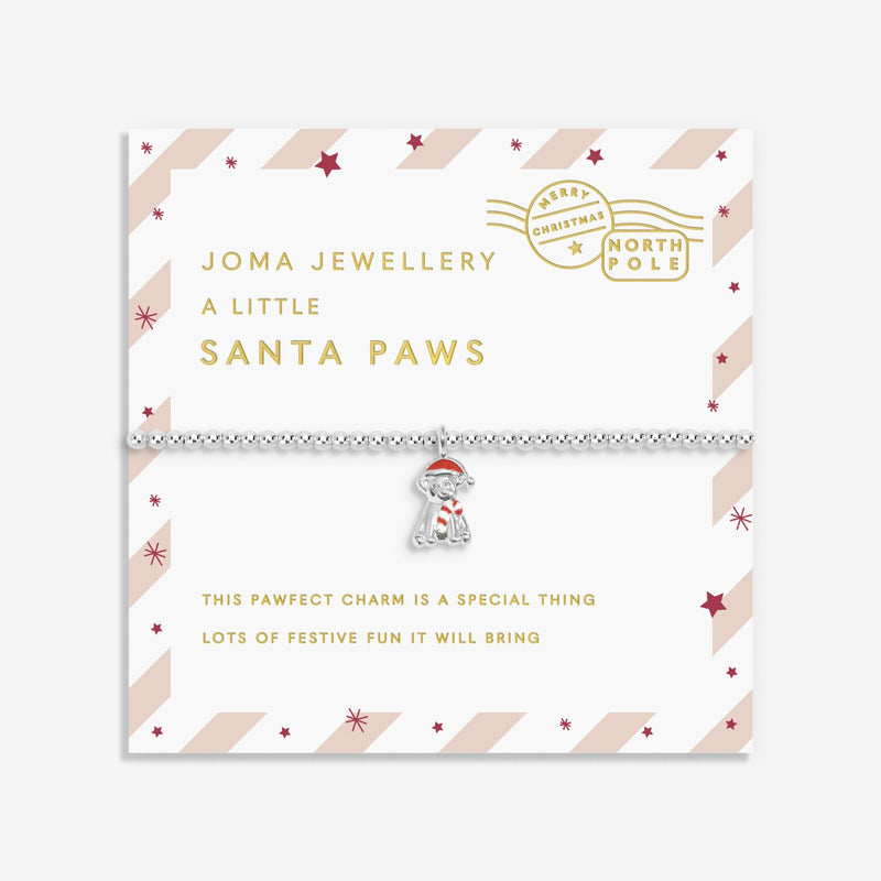 Joma Jewellery Love From Santa Santa Paws Bracelet with festive charm
