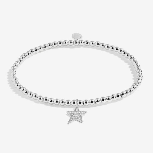 Joma Jewellery silver beaded bracelet with pavé star charm – stylish bracelets, gifts for her and gifts for women.
