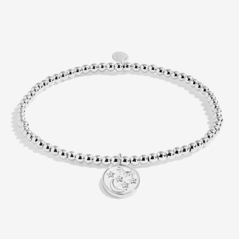 Joma Jewellery silver celestial bracelet with sun moon and stars charm