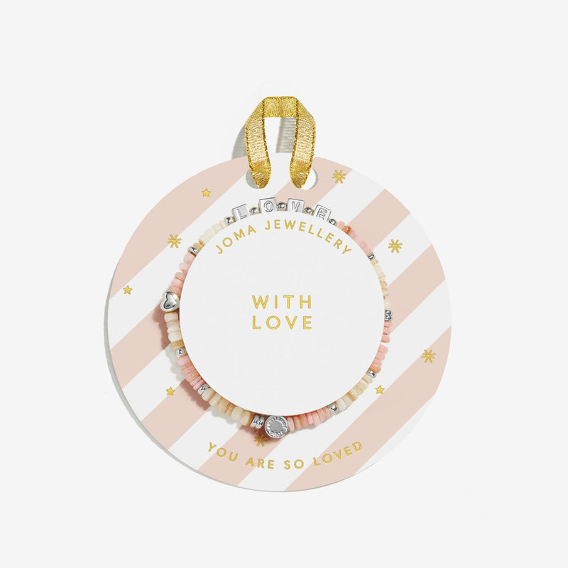 Joma Jewellery Kids With Love Bracelet on candy cane bauble card