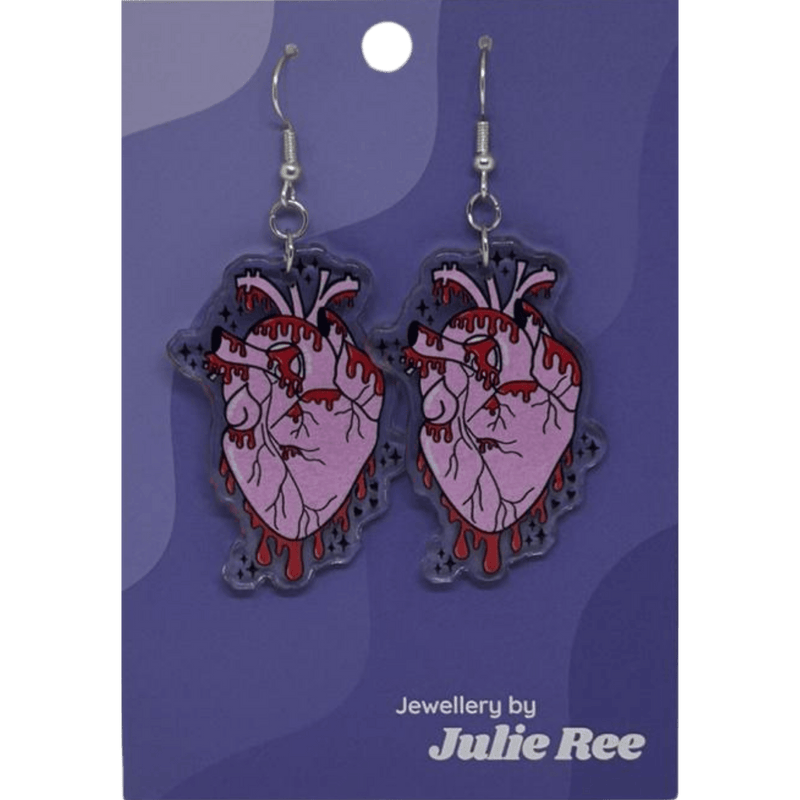 Julie Ree Earrings - Anatomic Heart - Something Different Gift Shop