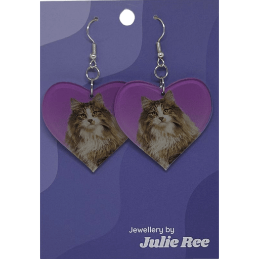 Julie Ree Earrings - Cat Heart - Something Different Gift Shop