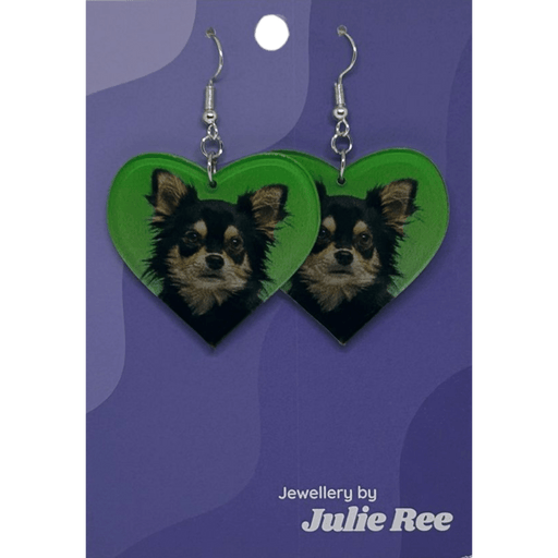 Julie Ree Earrings - Green Dog Heart - Something Different Gift Shop
