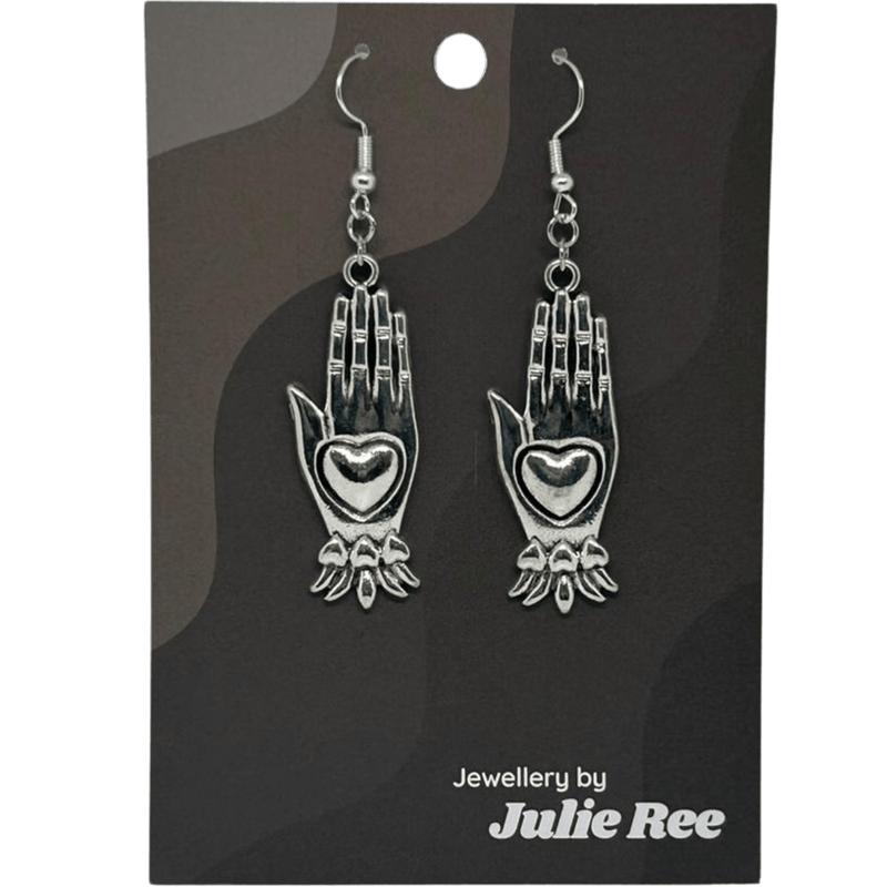 Julie Ree Earrings - Heart Hand - Something Different Gift Shop